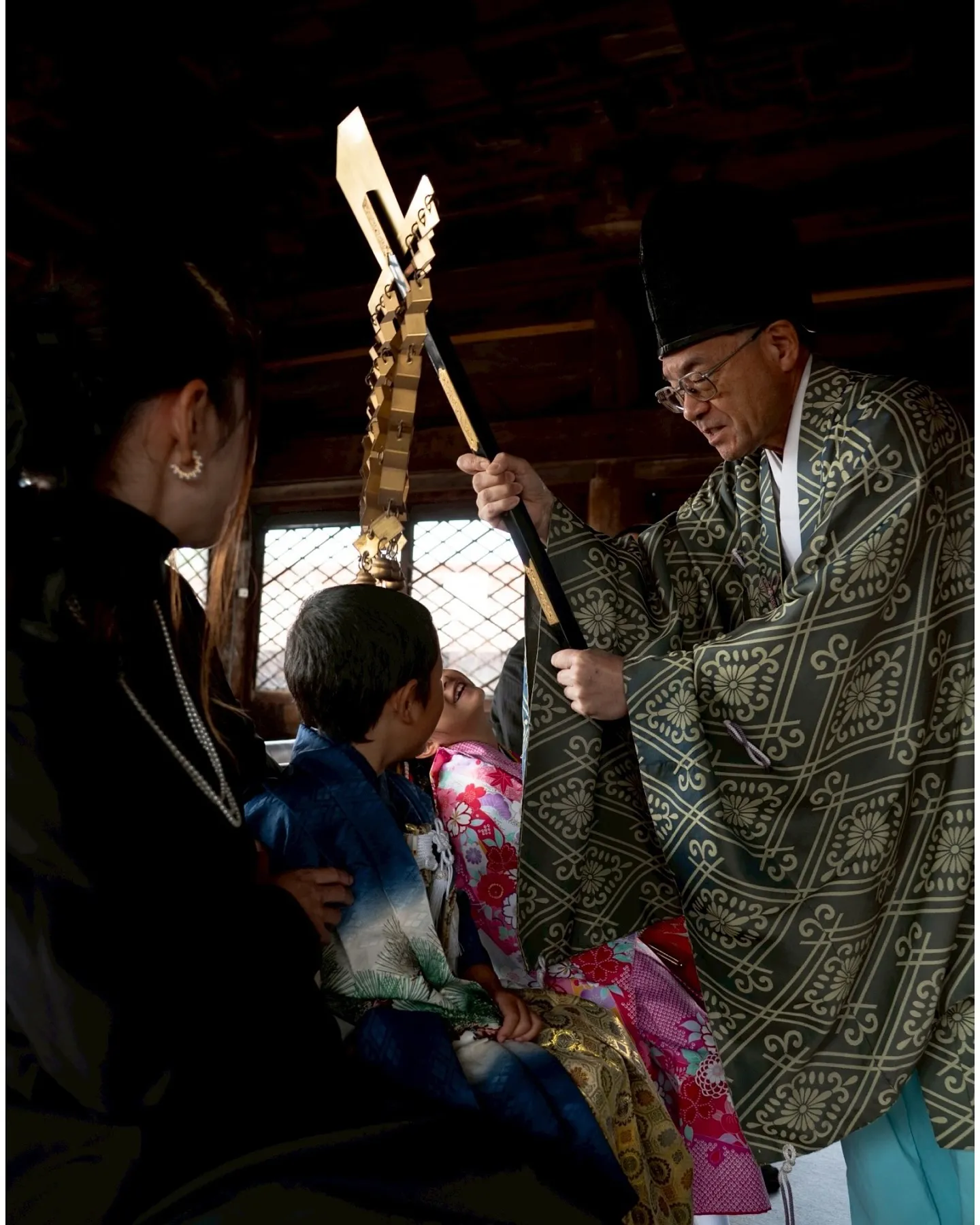 姉弟W七五三撮影、ご自宅からの清末八幡宮。